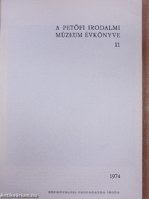 A Petőfi Irodalmi Múzeum évkönyve 1974