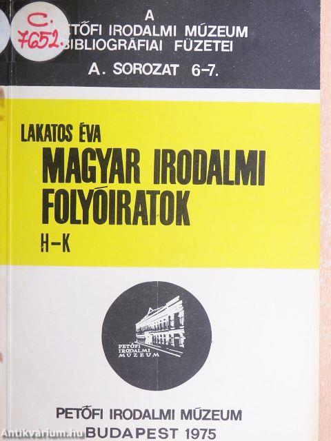 Magyar Irodalmi Folyóiratok