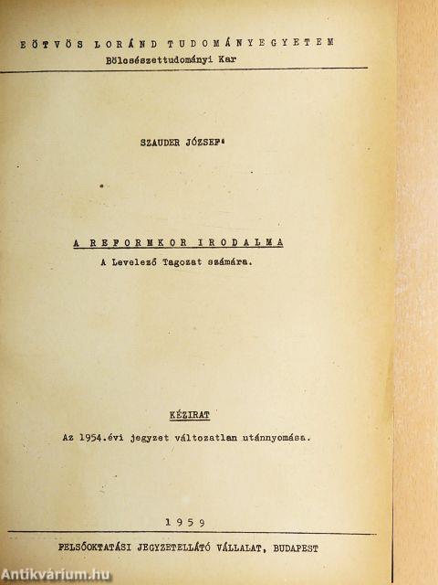 A reformkor irodalma