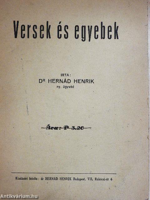 Versek és egyebek (dedikált példány)