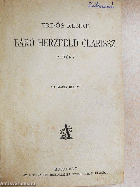 Báró Herzfeld Clarissz (aláírt példány)