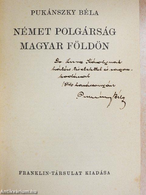 Német polgárság magyar földön (dedikált példány)