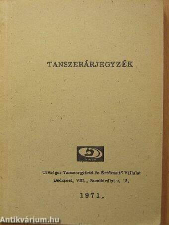 Tanszerárjegyzék