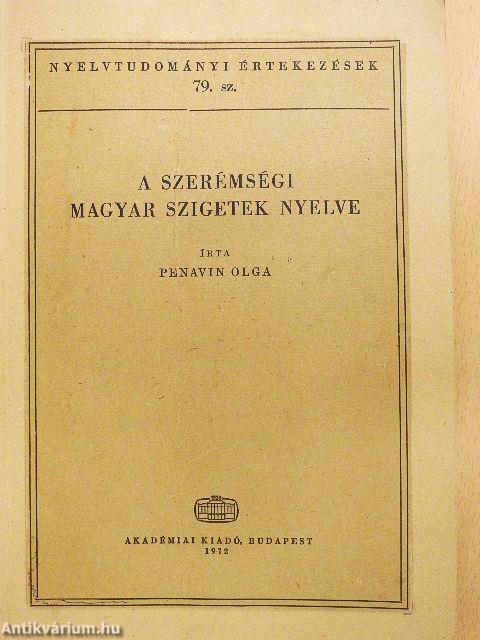 A szerémségi magyar szigetek nyelve