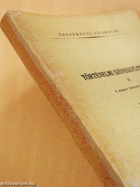 Történelmi szöveggyűjtemény II.