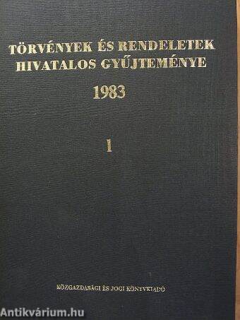 Törvények és rendeletek hivatalos gyűjteménye 1983. 1. (töredék)