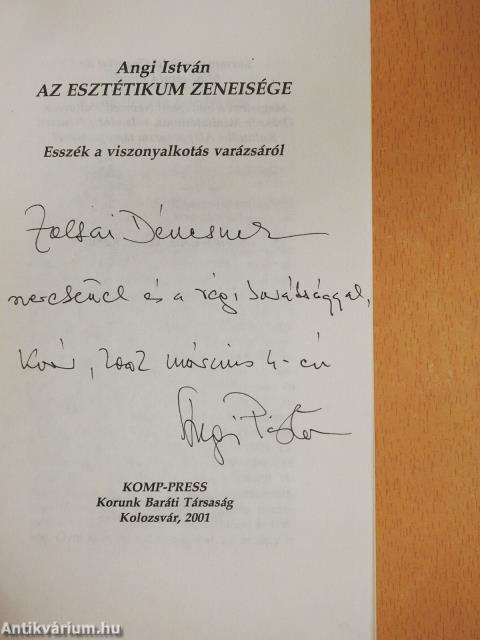 Az esztétikum zeneisége (dedikált példány)
