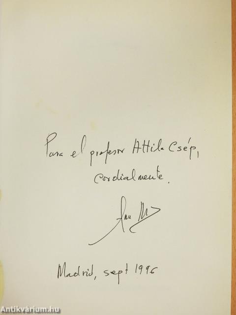 El Sol, la Sombra, en el Instante (dedikált példány)