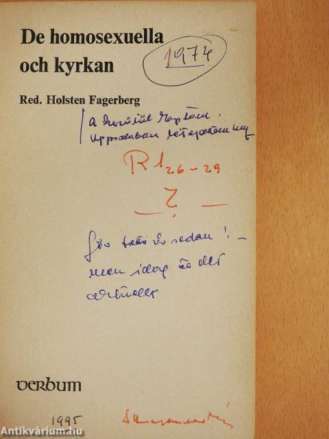 De homosexuella och kyrkan (aláírt példány)
