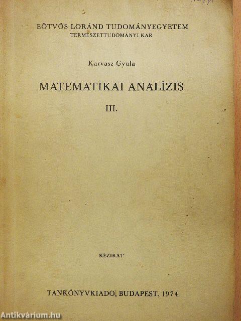 Matematikai analízis III.
