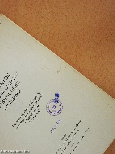 Tanulmányok a szocialista országok művészettörténeti kutatásaiból