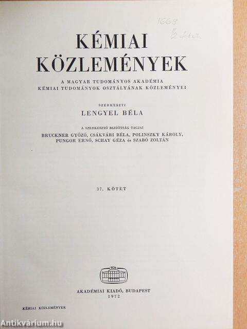 Kémiai Közlemények 1972/1-4.