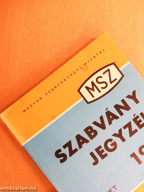 MSZ szabványjegyzék 1978 I-II.