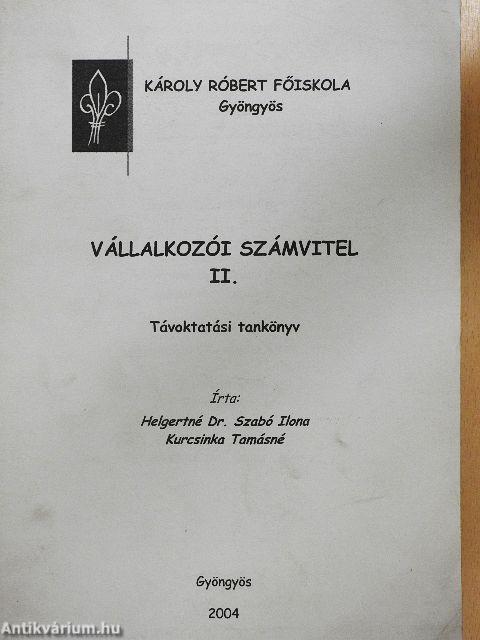 Vállalkozói számvitel II.