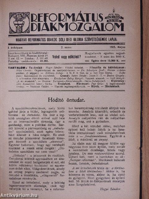 Református Diákmozgalom 1925. február-május/1925-1926. szeptember-június