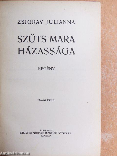 Szűts Mara házassága