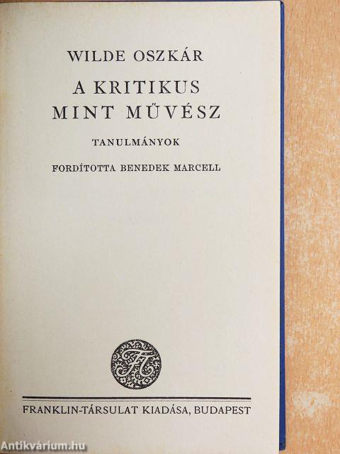 A kritikus mint művész