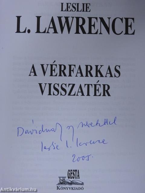 A vérfarkas visszatér (dedikált példány)