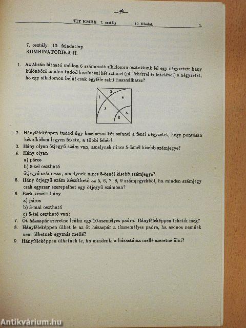 Kis Matematikusok Baráti Köre Tanulói munkafüzet - 7. osztály