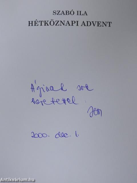 Hétköznapi advent (dedikált példány)