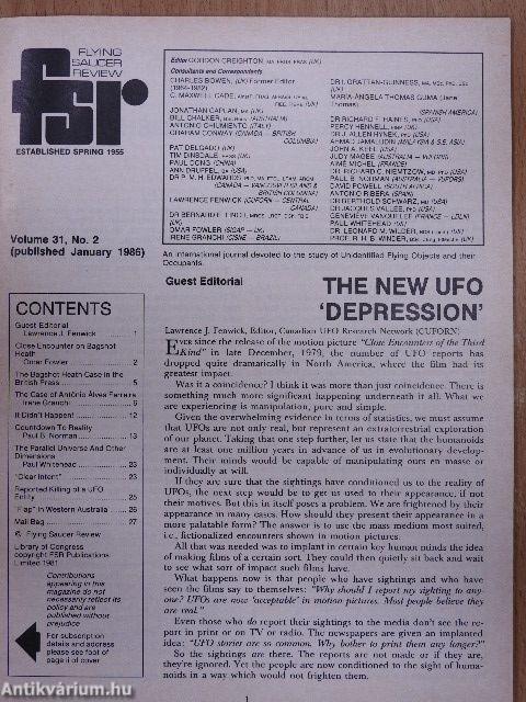 Flying Saucer Review January 1986