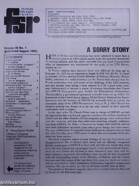 Flying Saucer Review August 1982