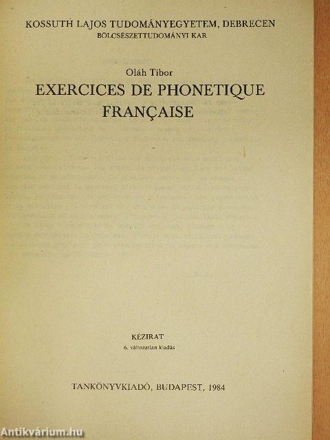 Exercices de phonetique francaise