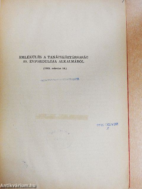 Emlékülés a Tanácsköztársaság 50. évfordulója alkalmából