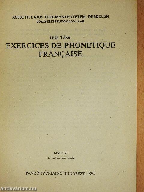 Exercices de phonetique francaise