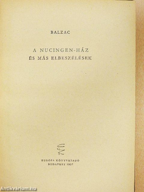 A Nucingen-ház és más elbeszélések