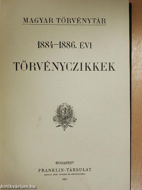 1884-1886. évi törvényczikkek