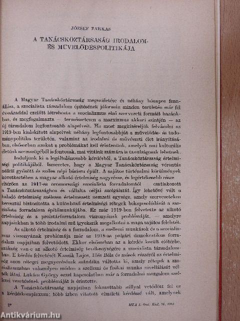 Emlékülés a Tanácsköztársaság 50. évfordulója alkalmából