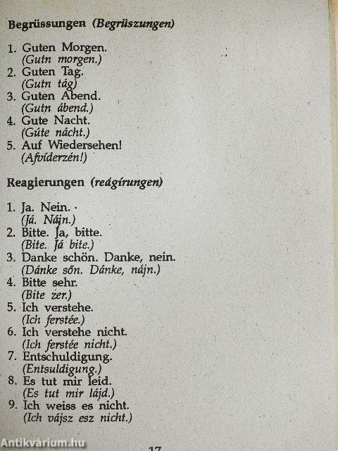 Német turista szótár