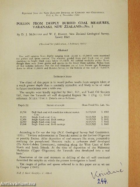 Pollen from Deeply Buried Coal Measures, Taranaki, New Zealand 1-2.