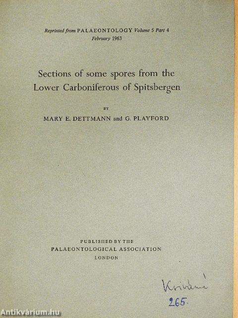 Sections of some spores from the Lower Carboniferous of Spitsbergen