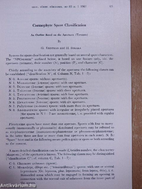 Cormophyte Spore Classification