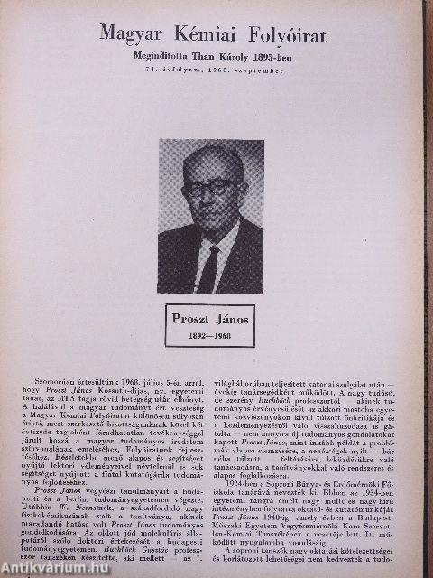Magyar Kémiai Folyóirat 1968. (nem teljes évfolyam)
