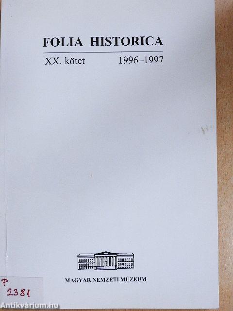 Folia Historica XX.