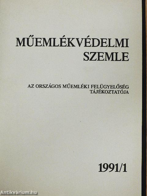 Műemlékvédelmi szemle 1991/1-2.