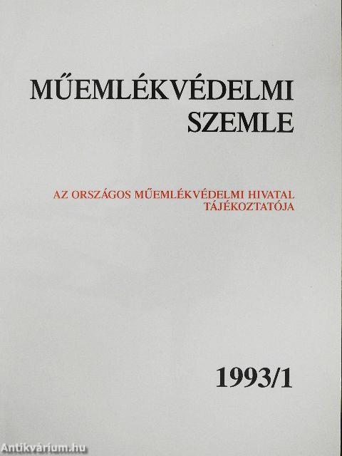 Műemlékvédelmi szemle 1993/1-2.