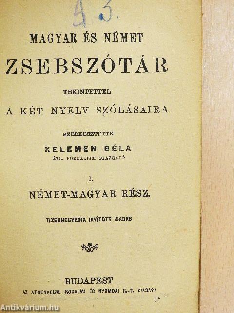 Magyar és német zsebszótár I.