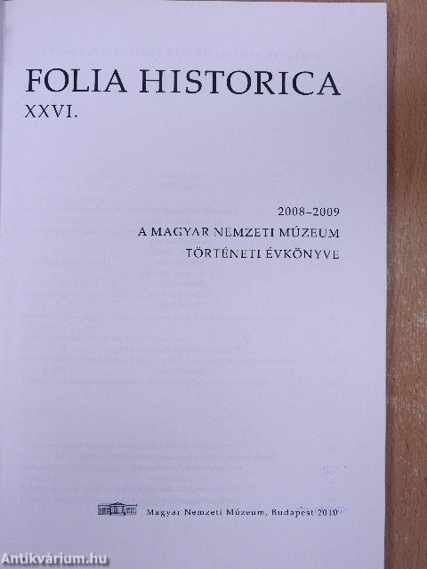 Folia Historica XXVI.