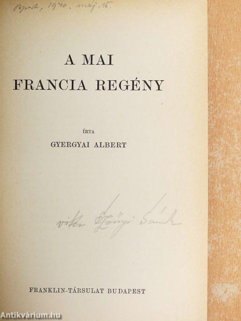 A mai francia regény