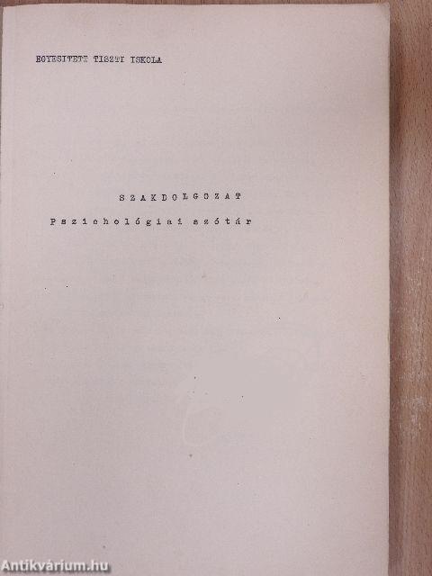 Pszichológiai szótár