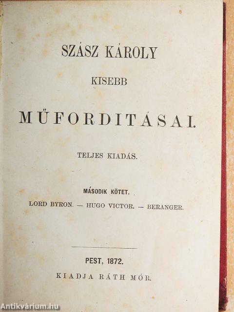 Szász Károly kisebb műforditásai II.