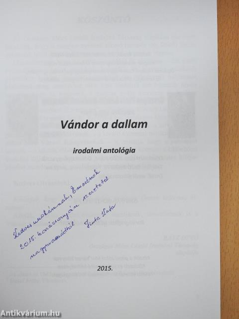 Vándor a dallam (dedikált példány)