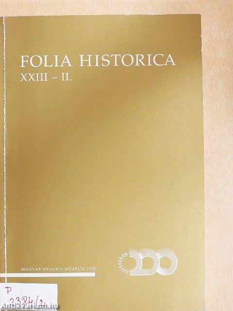 Folia Historica XXIII/II.