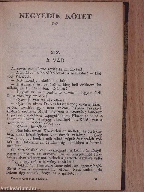 Gróf Monte Krisztó I-IV.