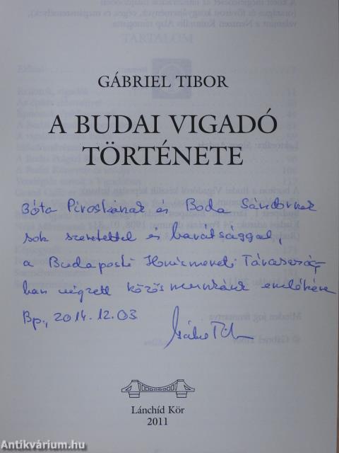 A budai Vigadó története (dedikált példány)
