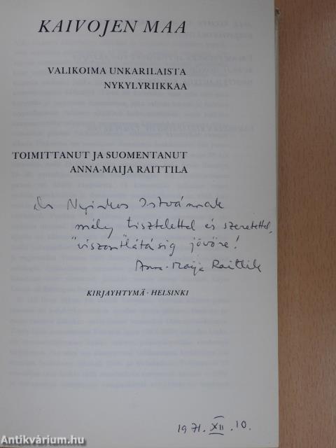 Kaivojen maa (dedikált példány)